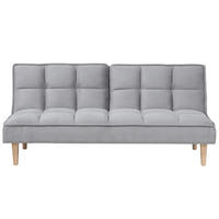 3-SITZER-SCHLAFSOFA Polyester Grau Siljan - Hellgrau, Textil (177/80/80cm) - Beliani