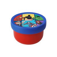 FRUCHTBOX MIT GABEL Campus Avengers 300 ml - Rot/Multicolor, Kunststoff (6.7/10.4/6.7cm) - Mepal