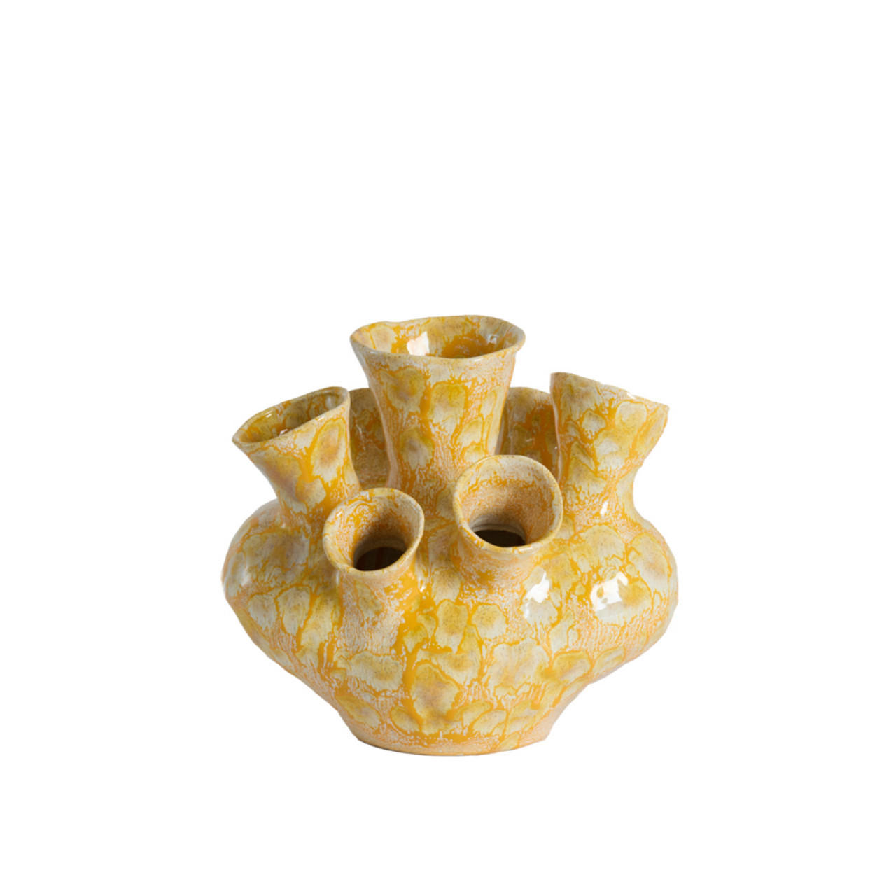 VASE Siajo - Gelb - 28.5/26/26 cm - Gelb, Keramik (26cm) - Light & Living