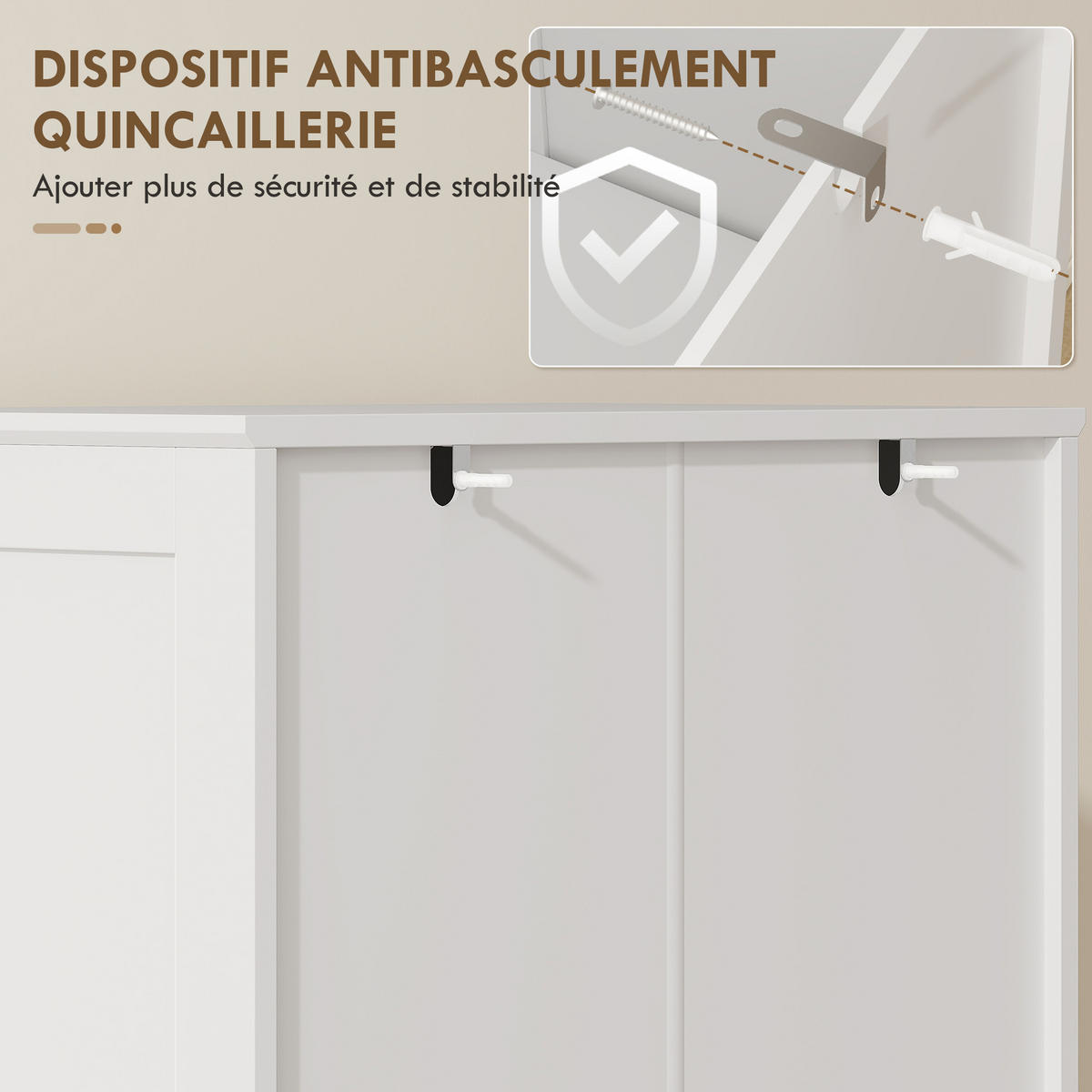 BUFFET DE-11343 Vitrine mit 4 Acryltüren & 8 Gewürzregalen Weiß - Weiß, Holzwerkstoff (40/162/60cm) - ComfortXL