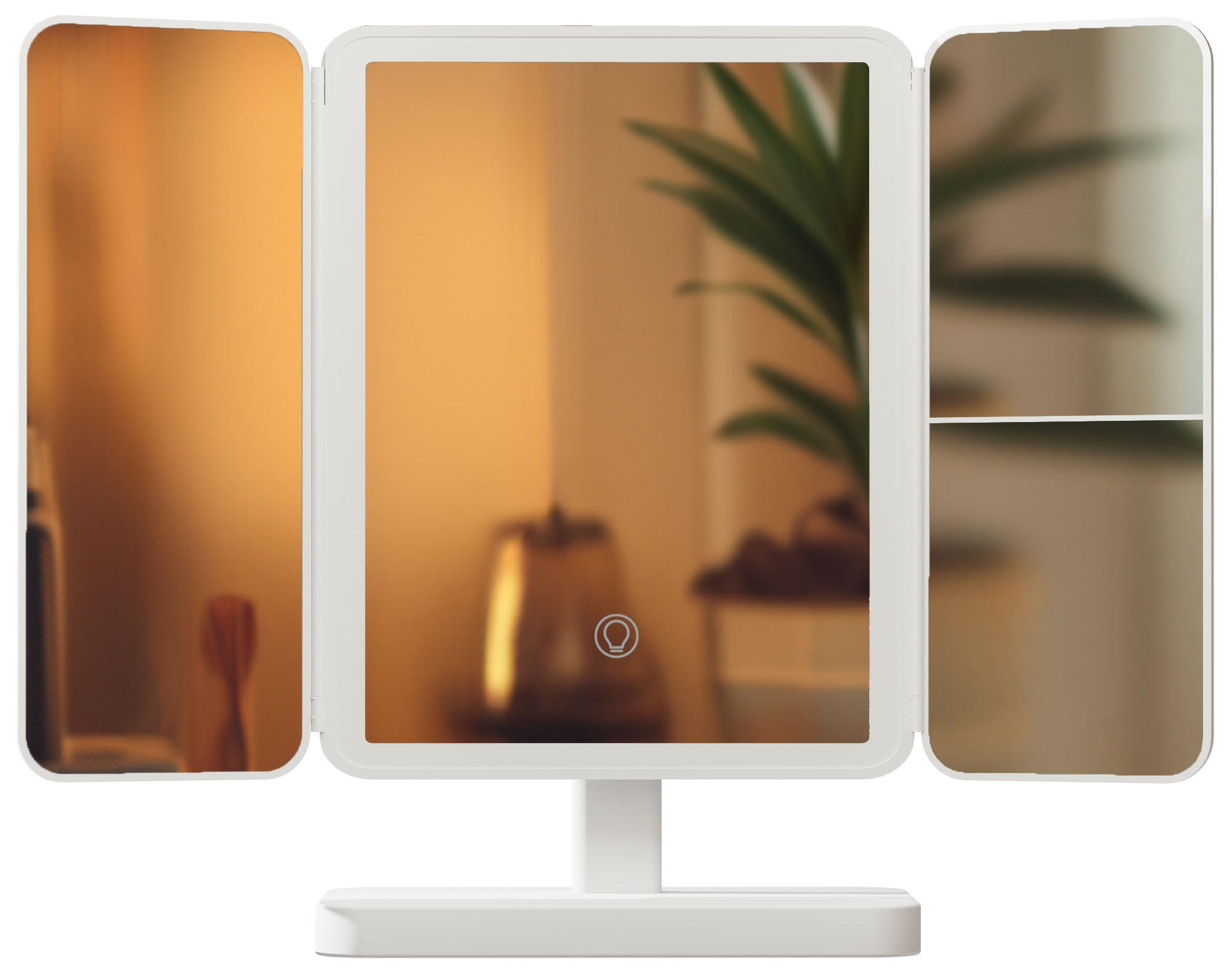 SCHMINKSPIEGEL eckig 18/10/29 cm Kunststoff Weiß - Weiß, Kunststoff (18/29/10cm) - CLP