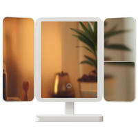 SCHMINKSPIEGEL eckig 18/10/29 cm Kunststoff Weiß - Weiß, Kunststoff (18/29/10cm) - CLP