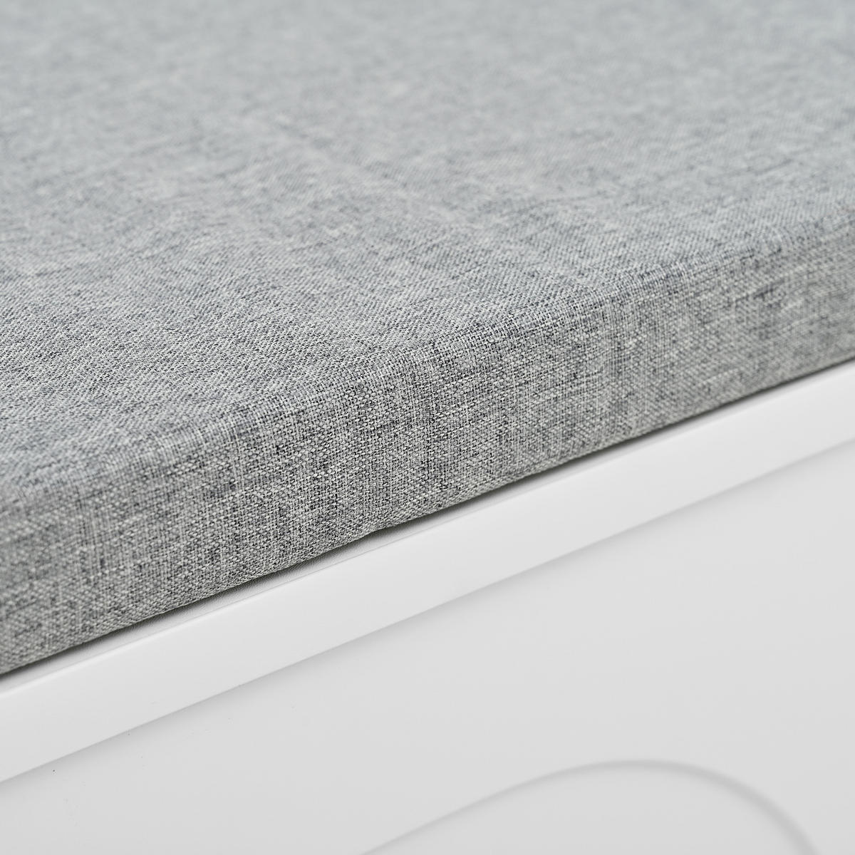 SCHUHSCHRANK aus Spanplatte 121x35x49cm in Weiß mit Sitzpolster - Weiß, Holzwerkstoff (121/49/35cm) - Modfu