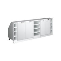 KUHINJSKI ORMAR ZA KOSINE KROVA R-Line Bijeli grebeni 210 cm Set od 5 ormarićnih korpusa, dubina 60 cm - bijela, drvni materijal (210/83.8/60cm) - Vicco