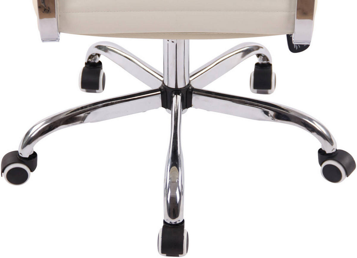 BÜROSTUHL Amadeus, Kunstleder Creme - Creme, Textil/Metall (51/106/63cm) - TPFLiving