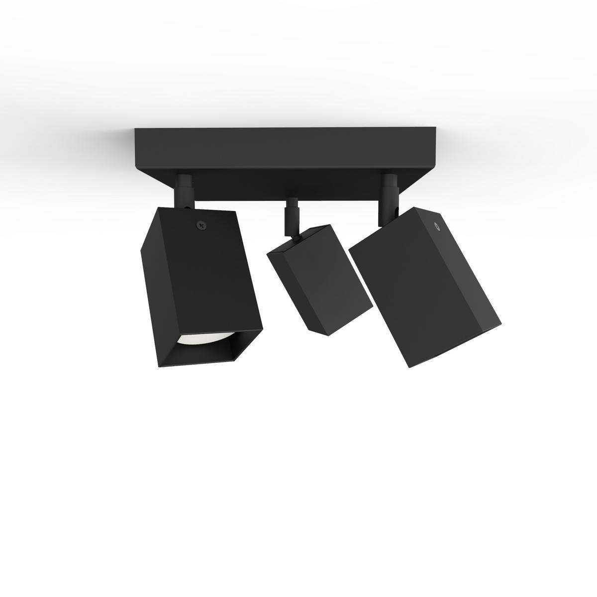 DECKENLEUCHTE - Schwarz, Metall (25/25/18cm) - Lumicom