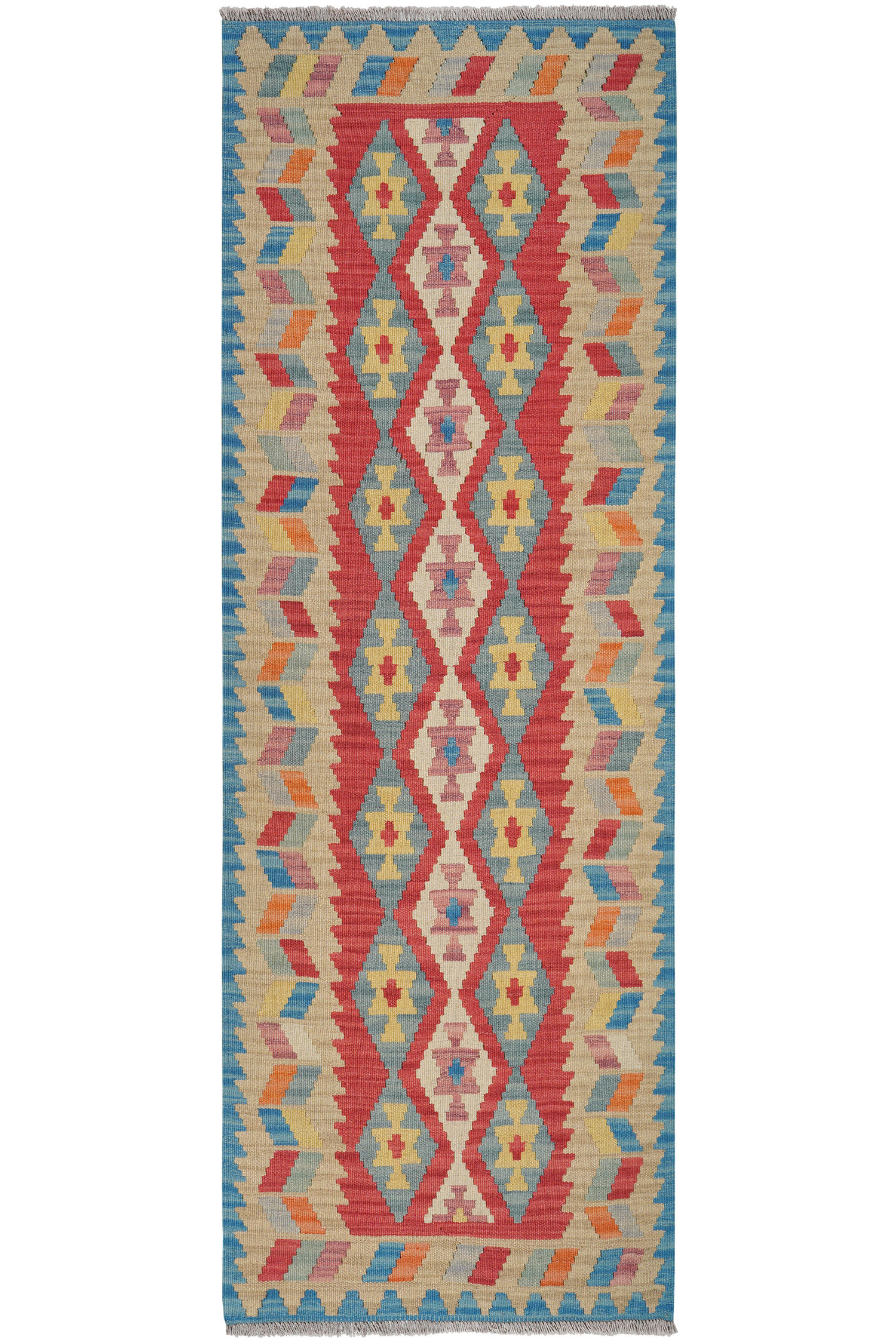 HANDWEBTEPPICH Kelim Gashgai Rot 241/83 cm Schurwolle - Rot, Textil (83/241cm) - Looma