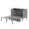 SCHRANKBETT 140/200 cm grau mit Lattenrost und Hochschrank-Design - Grau, Holz (140/200cm) - OKWISH
