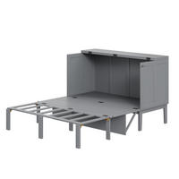 SCHRANKBETT 140/200 cm grau mit Lattenrost und Hochschrank-Design - Grau, Holz (140/200cm) - OKWISH
