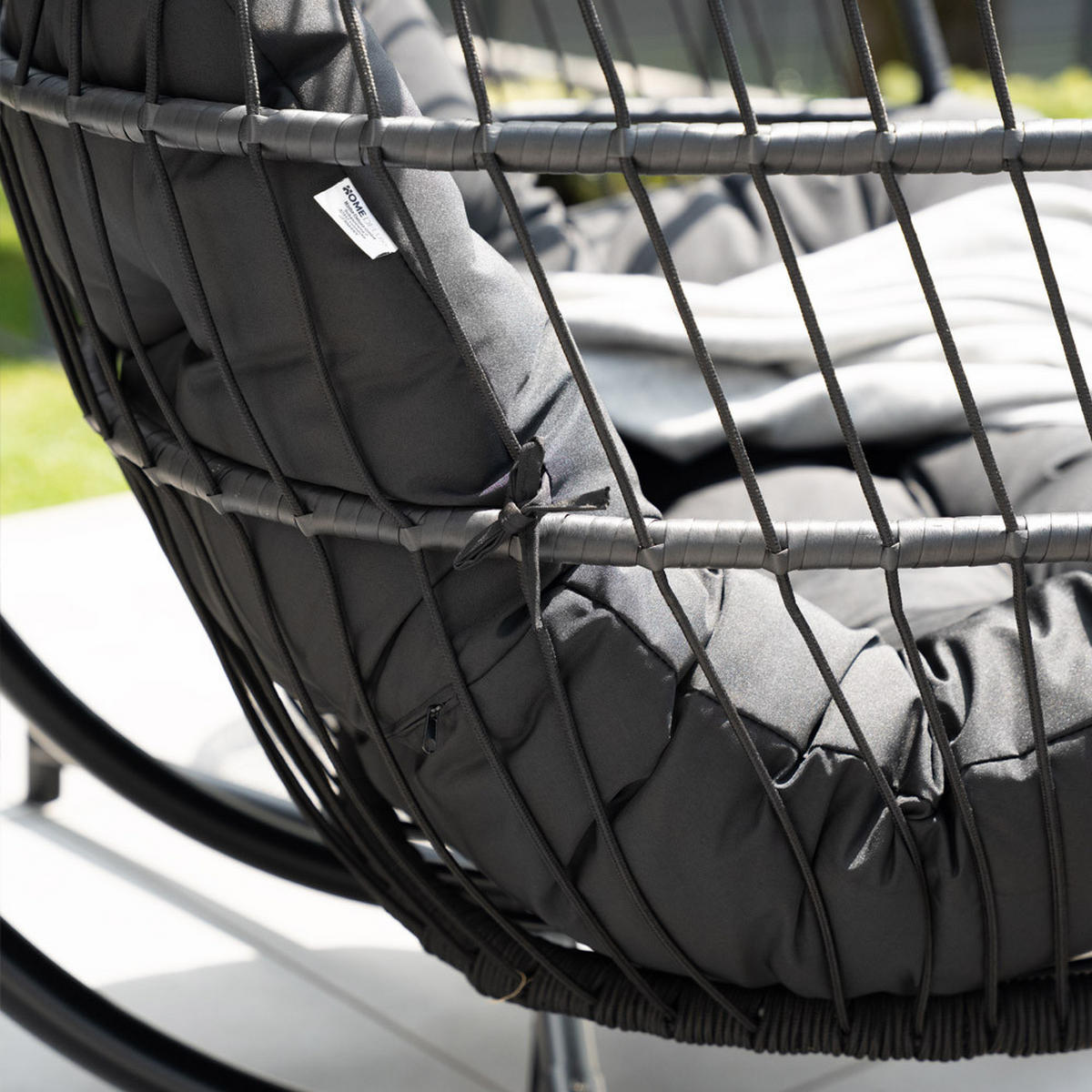 FALTBARER HÄNGESESSEL LOMA - Schwarz, 2-Sitzer - Schwarz, Kunststoff (130/123/69cm) - Home Deluxe