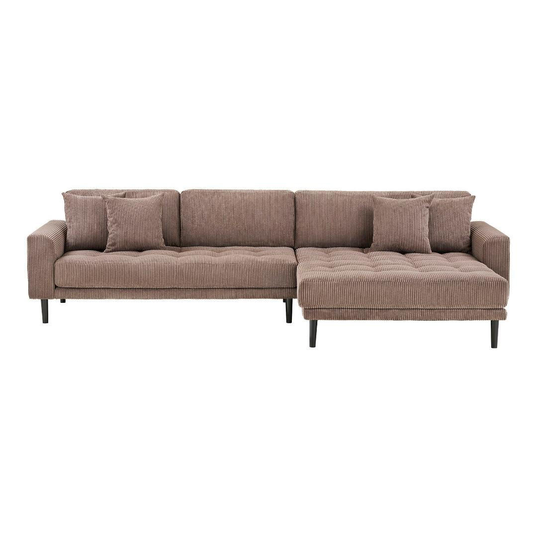 CHAISELONGUE-SOFA, Cora, Braun, Polyester, 170 x 290 x 76 cm - Braun, Textil (170/290cm) - ebuy24
