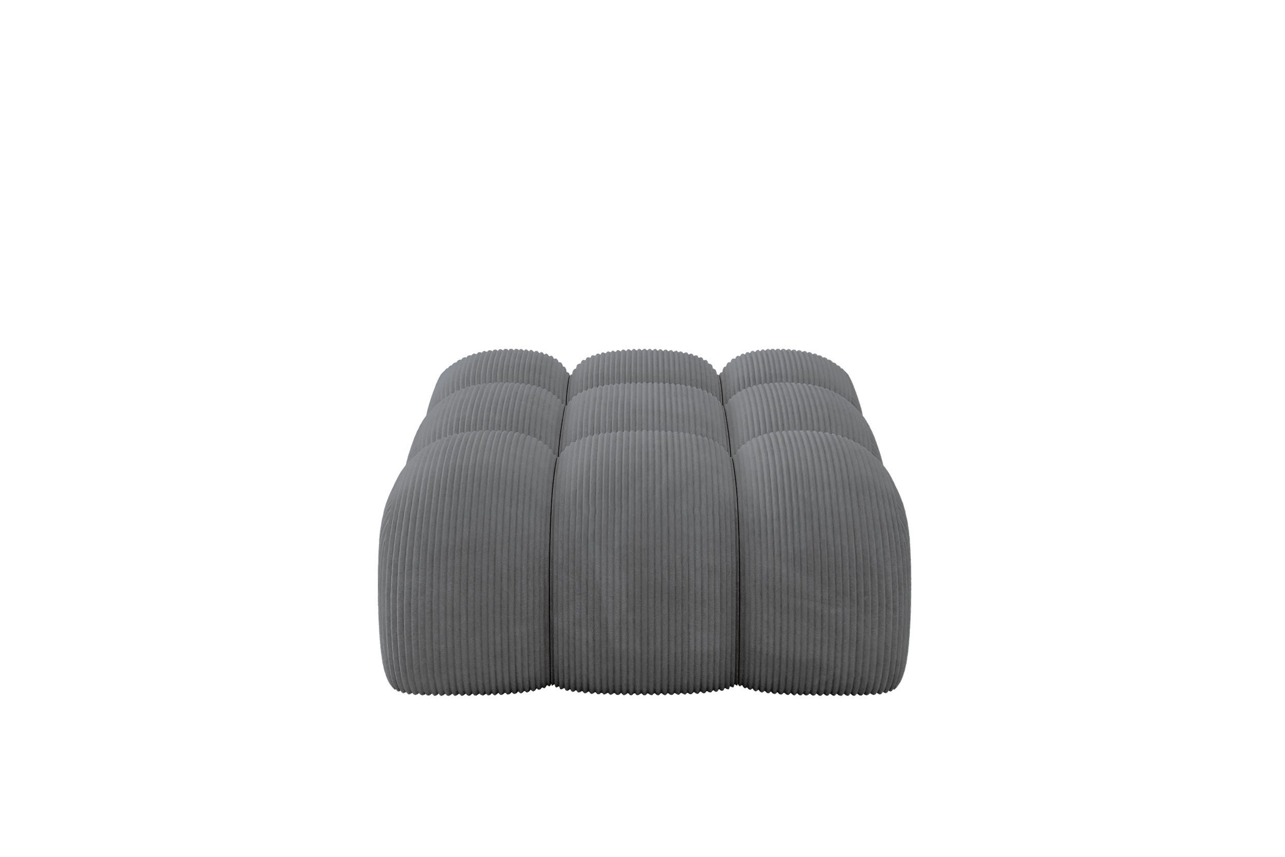 POUF OLEA-PUF 91x87x44 cm Dunkelgrau Cord Modular Sitzhocker - Schieferfarben/Dunkelgrau, Holzwerkstoff/Kunststoff (91/44/87cm) - ALTDECOR