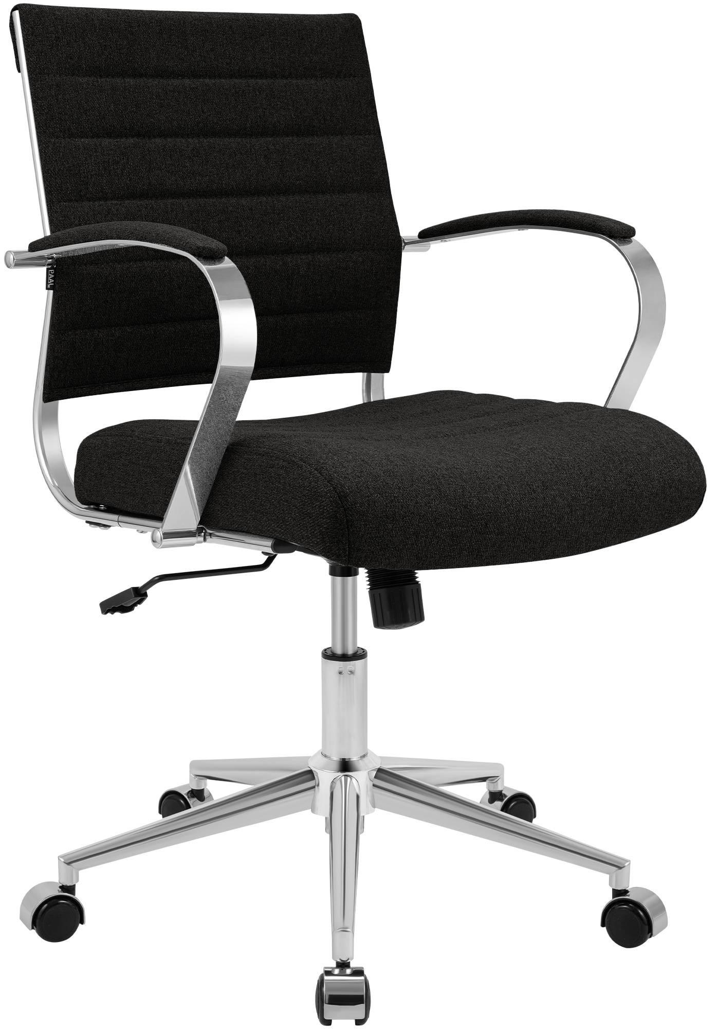 DREHSTUHL Stoff Dunkelgrau - Chromfarben/Dunkelgrau, Leder/Textil (57/90/62cm) - CLP