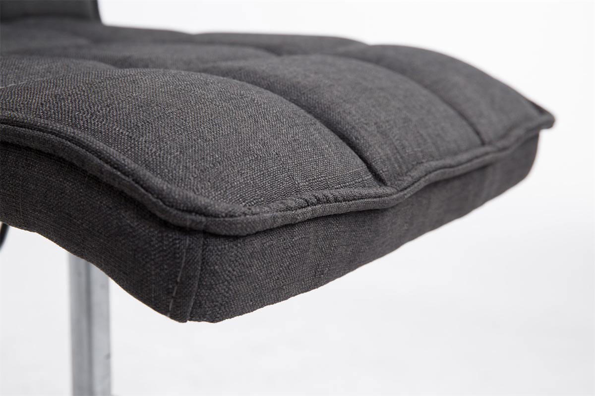 ESSZIMMERSTUHL Peko-Two Stoff, Gestell Metall in Chromoptik Schwarz - Chromfarben/Schwarz, Textil/Metall (43/104/56cm) - TPFLiving