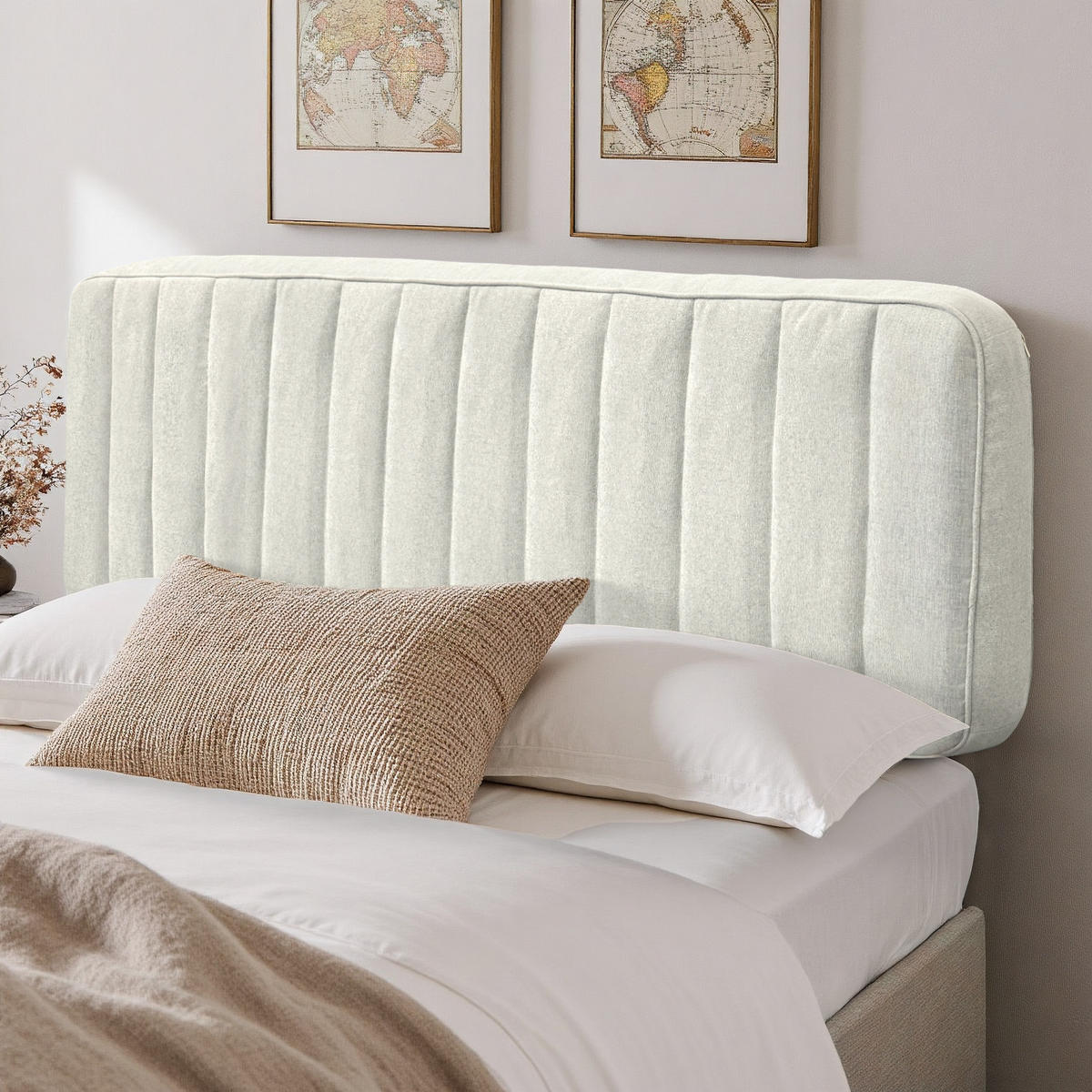 KOPFTEIL Kaschmir-Leinen-Mischgewebe 60*100cm - Beige, Textil (10/60/100cm) - Vercart