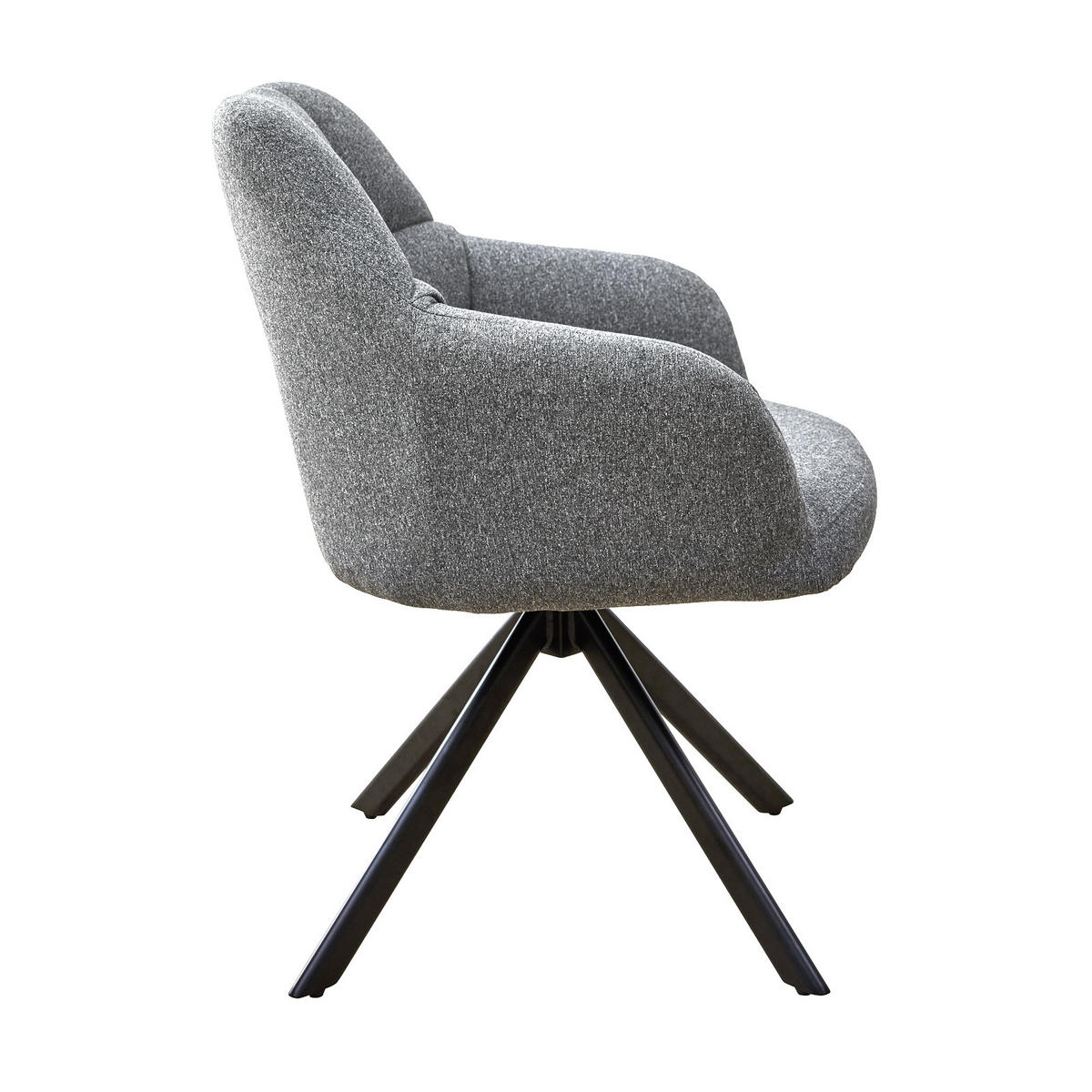 ESSZIMMERSTUHL SORA Stoff Grau - Schwarz/Grau, Textil/Metall (55/83/51cm) - SVITA