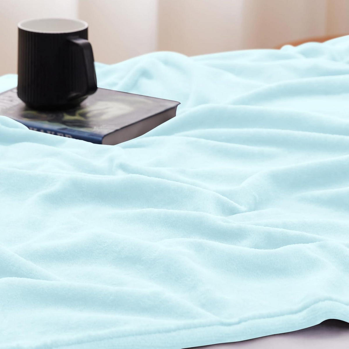 KUSCHELDECKE Flanell Hellblau 130 x 150 cm - Hellblau, Textil (130/150cm)