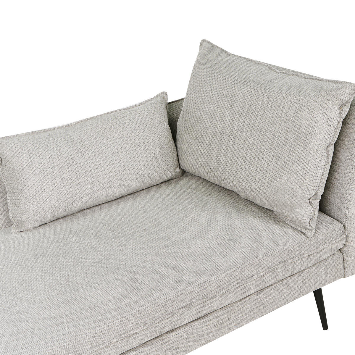 CHAISELONGUE-RECHTSSEITIGE Stoff Grau Yerres - Dunkelgrau/Schwarz, Textil (168/79/87cm) - Beliani