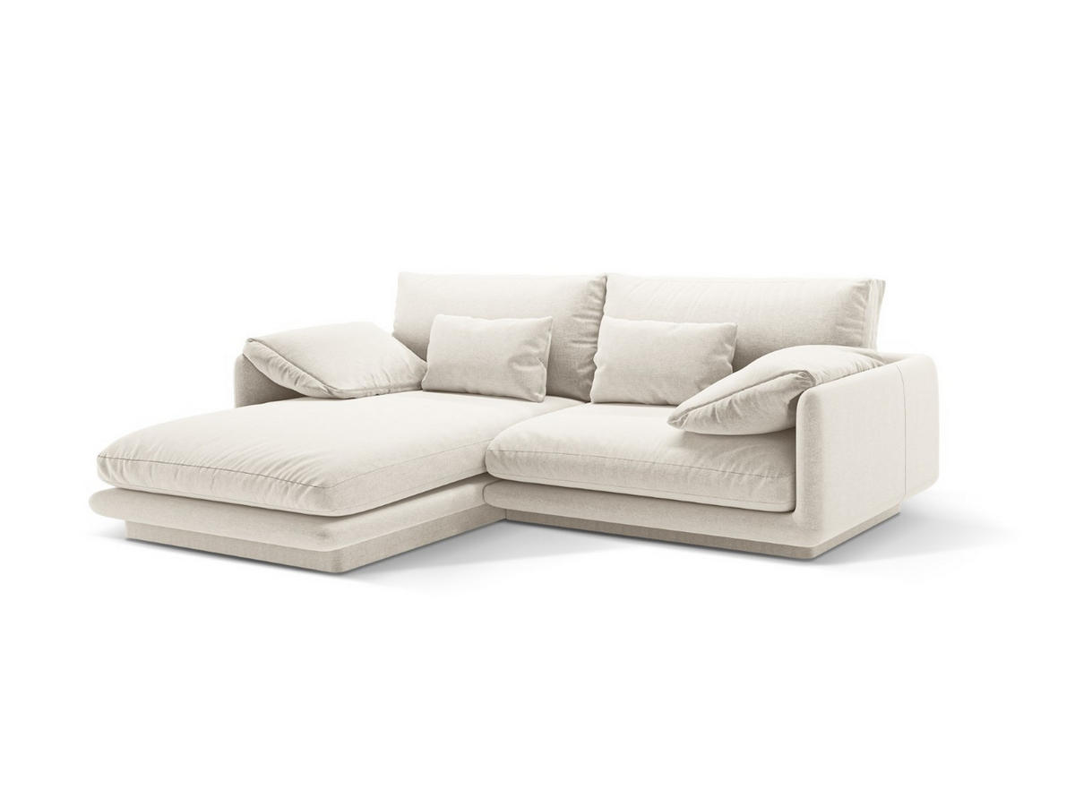 ECKSOFA links Torino aus strukturiertem Stoff elfenbein 3 Sitzplätze - Ecru, Textil (170/220cm) - Micadoni