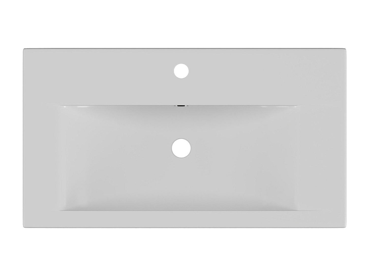 EINBAUWASCHBECKEN - 71.5 cm x 39.5 cm - Keramik - Weiß - YASMAC - Weiß, Keramik (71.5/18/39.5cm) - Vente-Unique