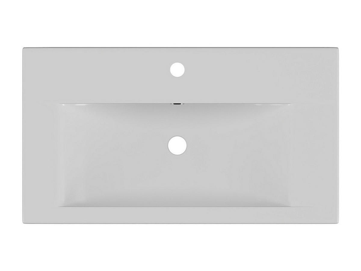 RECHTECKIGES Halbeinbauwaschbecken aus Keramik - 71,5 cm - Weiß - YASMAC II - Weiß, Keramik (71.5/18/39.5cm) - Vente-Unique