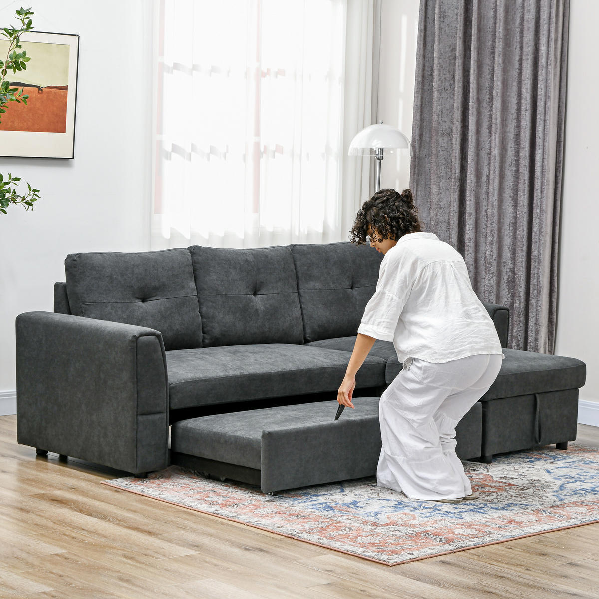 SCHLAFSOFA Dunkelgrau 232.0/141.0/85.0cm - Dunkelgrau, Textil (141/85/232cm)