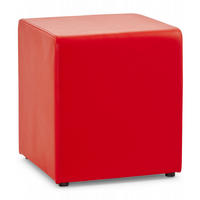 HOCKER Würfelform Kunstleder CUBE, Rot 41x41x41 cm - Rot/Schwarz, Kunststoff/Textil (41/41/41cm) - KADIMA DESIGN