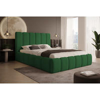 POLSTERBETT Vilo 140x200 mit Bettkasten und Stabilem Metallgestell - Grün, Textil (140/200cm) - Storez24