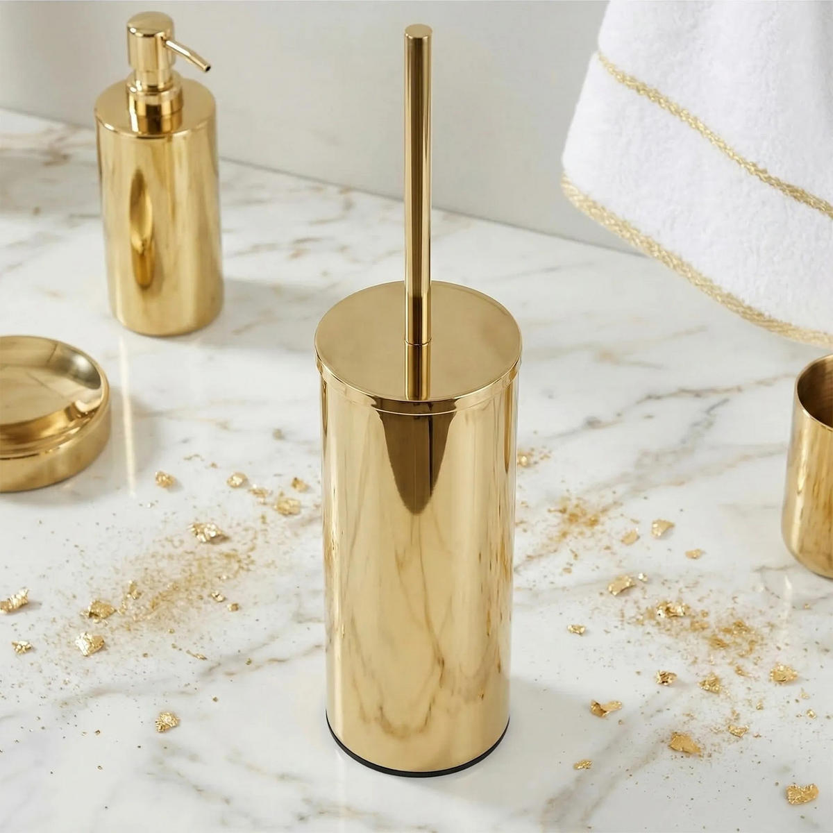 WC-BÜRSTEN Rea B106 Gold - Goldfarben, Metall (9/25.5/9cm) - REA