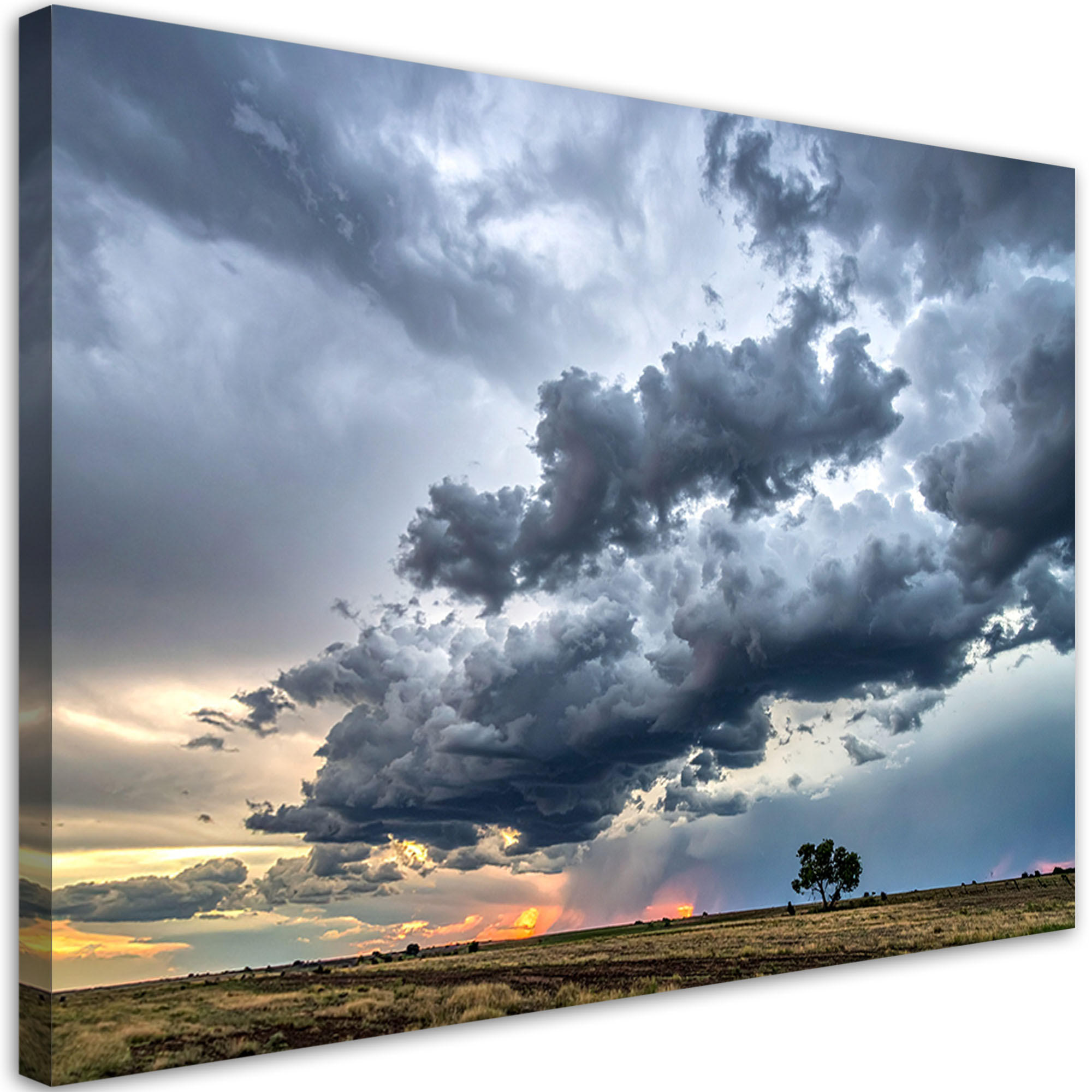 Feeby Leinwandbild Blau 100x70 cm