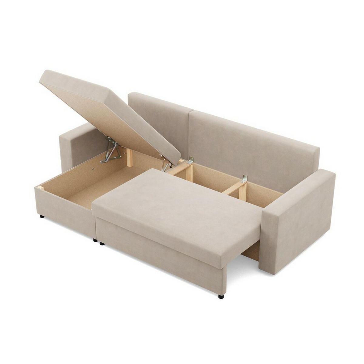ECKSOFA Neo mit gerader Armlehnen beige - Beige, Textil (231/140cm) - SIMKAM Furniture