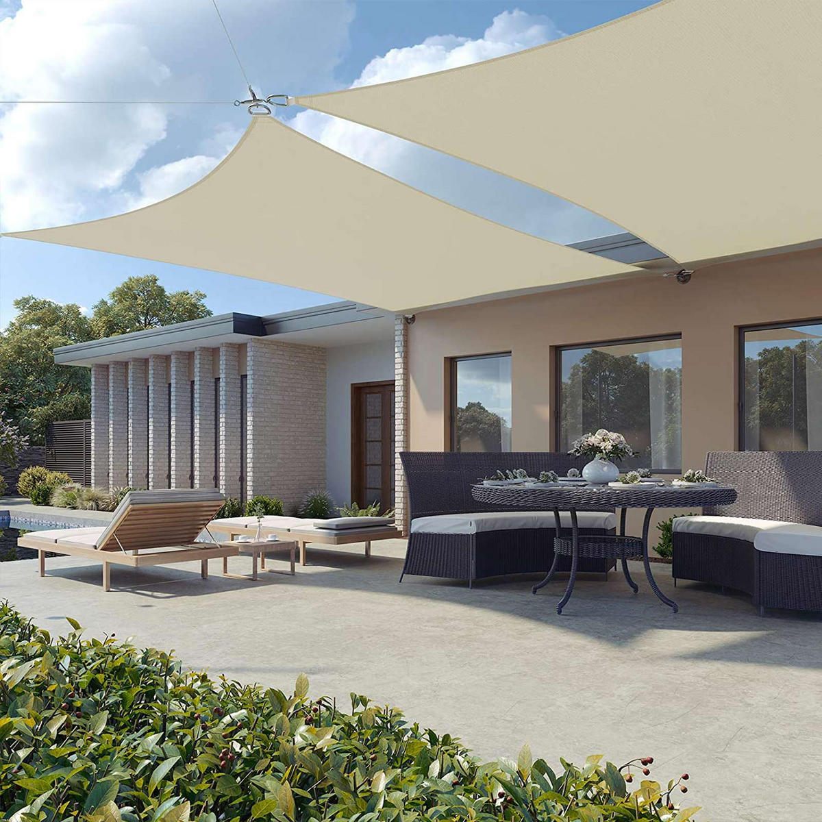 SONNENSEGEL 3 X 5 M - Weiß, Textil (300/500cm) - Hansiro