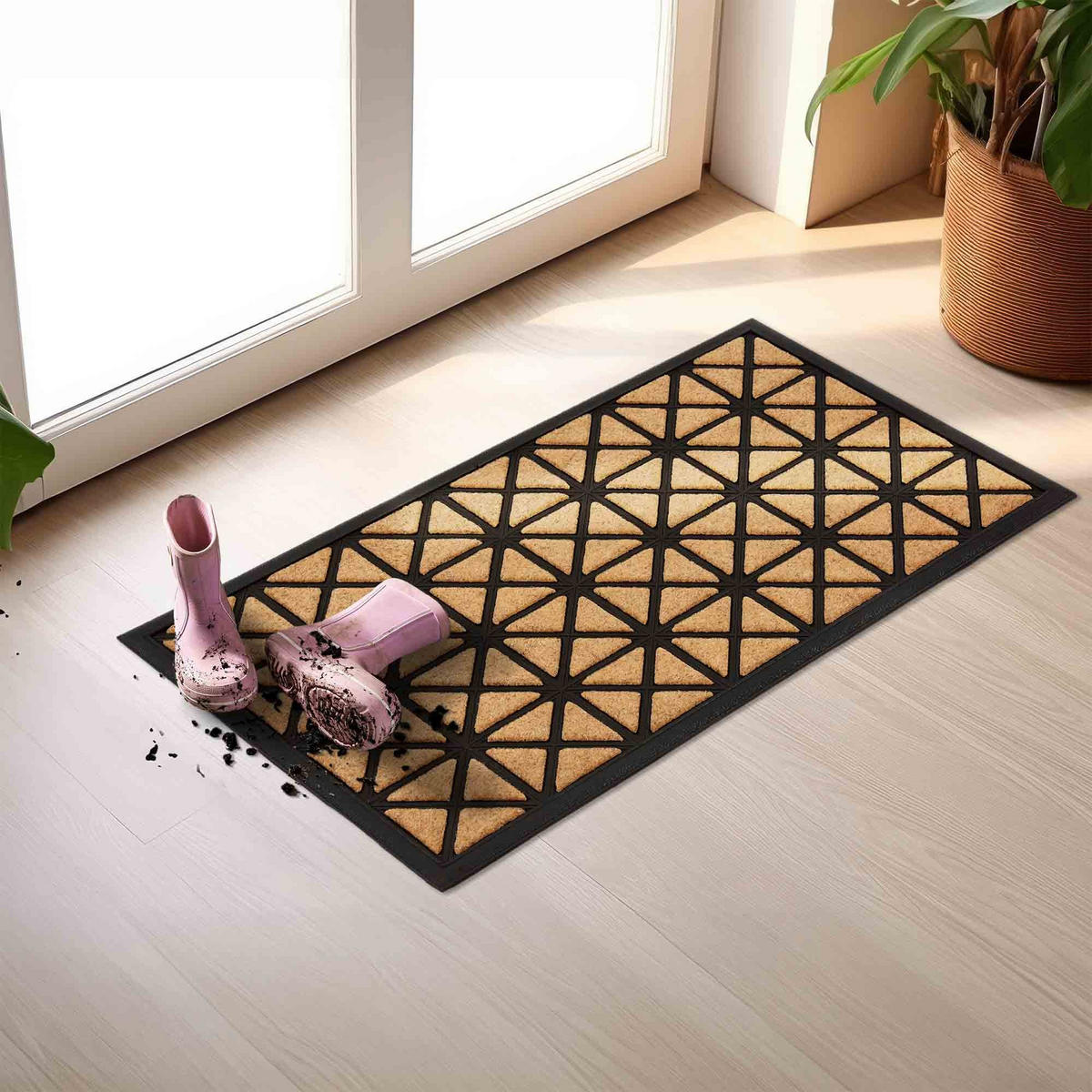 FUSSMATTE FÜR DEN AUßENBEREICH BORDER GRAPHIC - Beige, Textil (45/75cm) - Astra