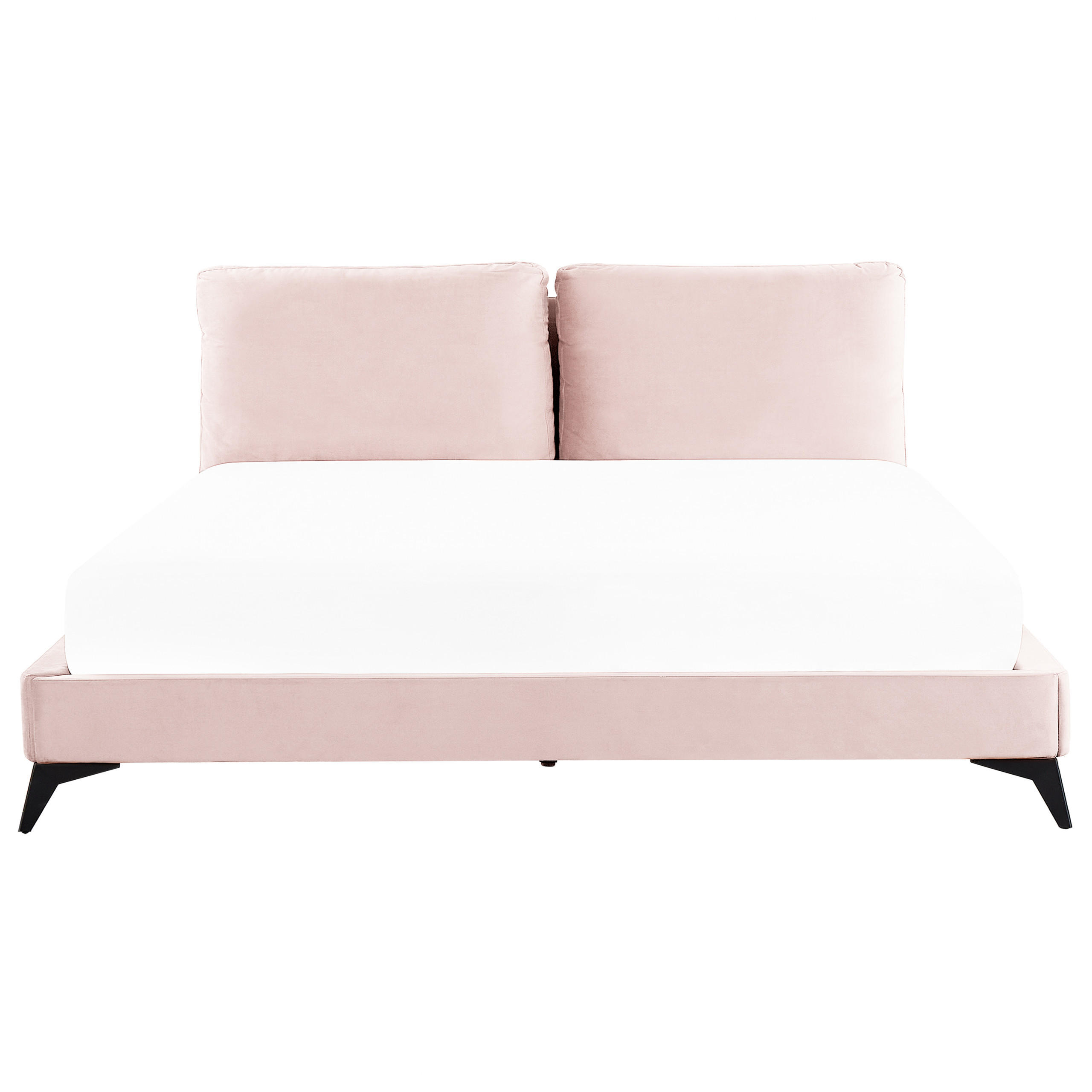 POLSTERBETT 180/200cm Pastellrosa Melle - Pink, Textil (180/200cm) - Beliani
