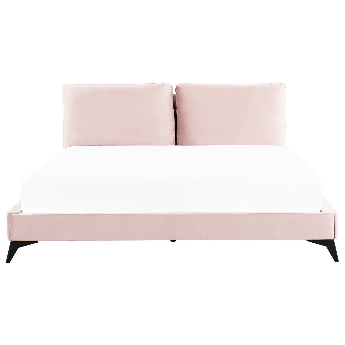 POLSTERBETT 180/200cm Pastellrosa Melle - Pink, Textil (180/200cm) - Beliani
