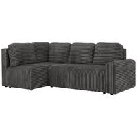 ECKSOFA NESSARO COR L - Grau Cord - Links - Schwarz/Grau, Kunststoff/Textil (151/240cm) - MKS