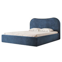 POLSTERBETT Rotello 180x200 cm Dunkelblau Chenille Stoff – (Bettkasten, Lattenrost) - Dunkelblau, Holz/Holzwerkstoff (180/200cm) - Ravio
