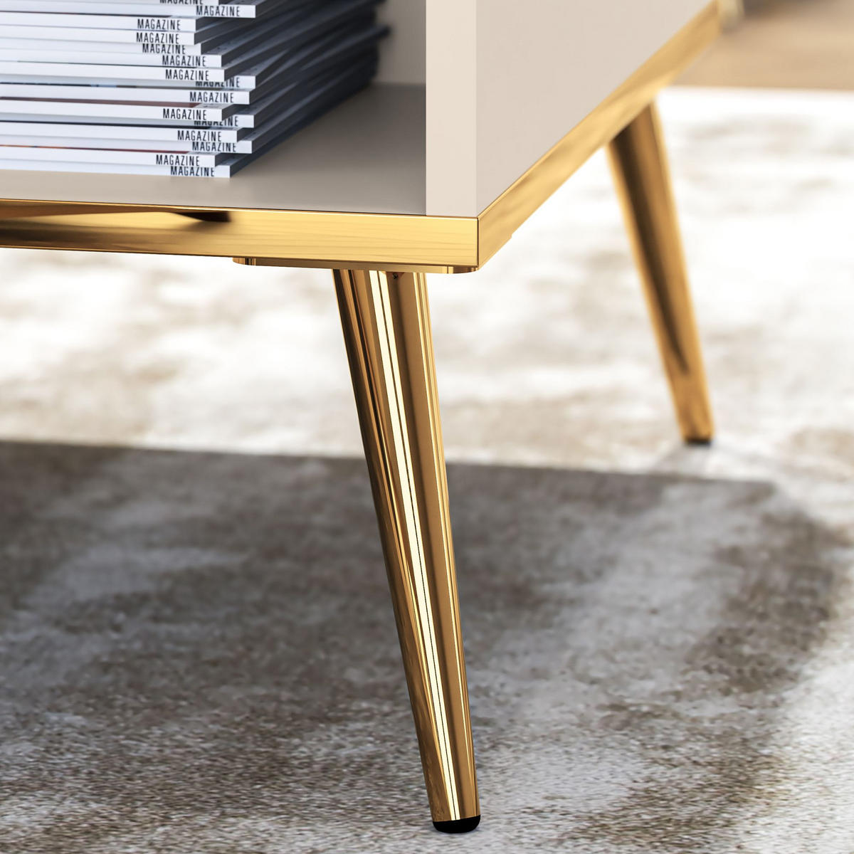 COUCHTISCH FRALIA,Creme - Creme, Holzwerkstoff (60/90/42cm) - KONSIMO®