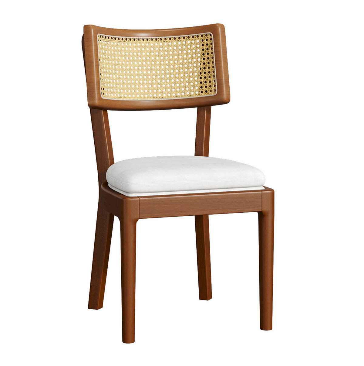 ESSZIMMERSTÜHLE 2er-Set Massivholz mit Rattan-Rückenlehne Leinen Nussbaum - Braun, Holz (58/88/50cm) - Meubliv