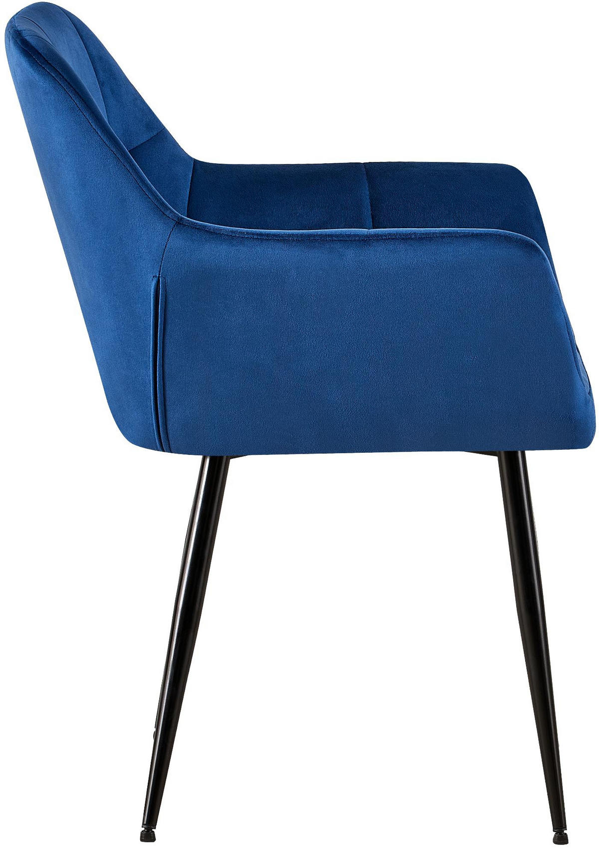 ARMLEHNENSTUHL Samt blau - Blau/Schwarz, Textil/Metall (56.5/84/61cm) - CLP