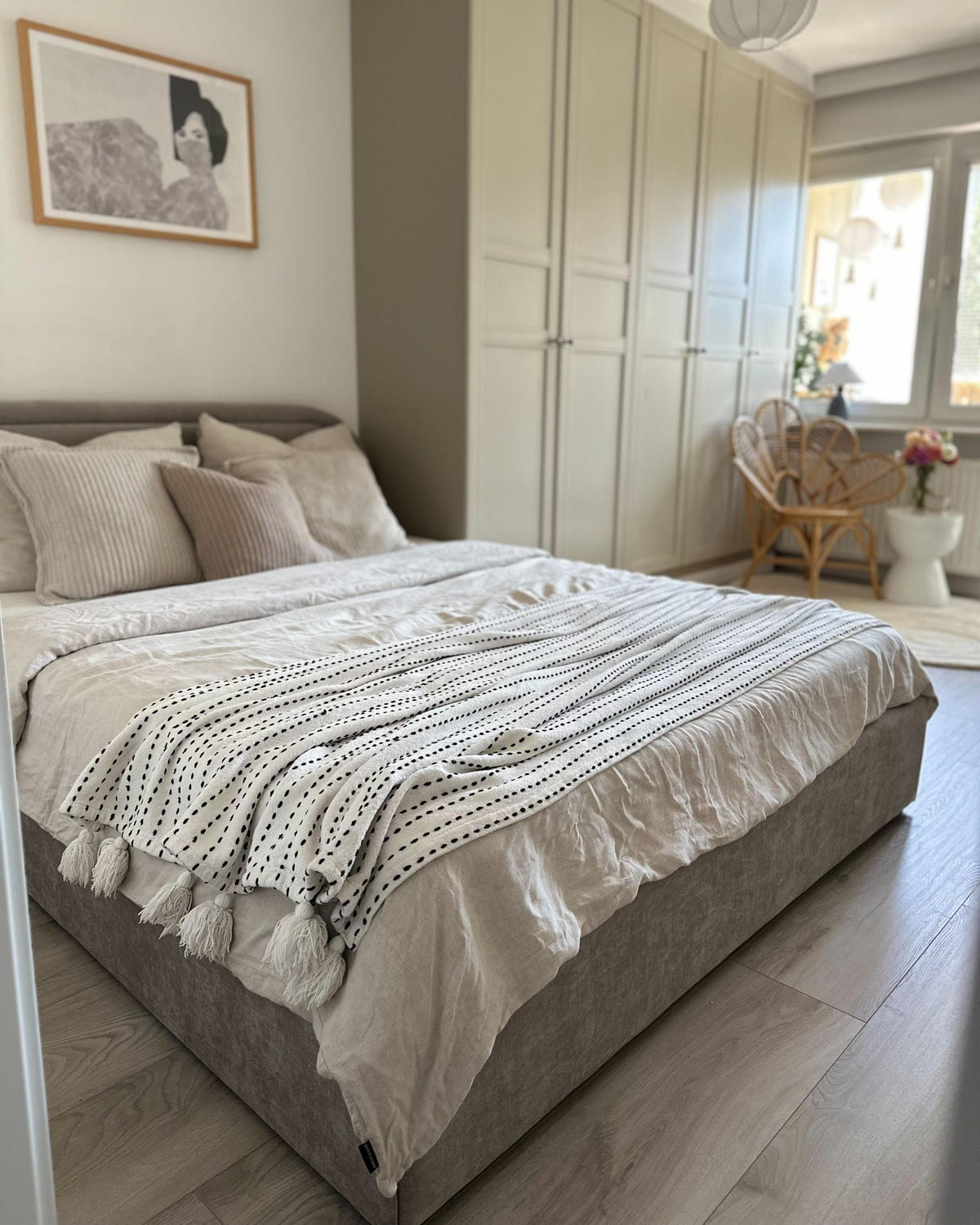 POSTEL s úložným prostorem 160/200 cm Žinylková látka Taupe Quillien - šedohnědá, textil (160/200cm) - Beliani