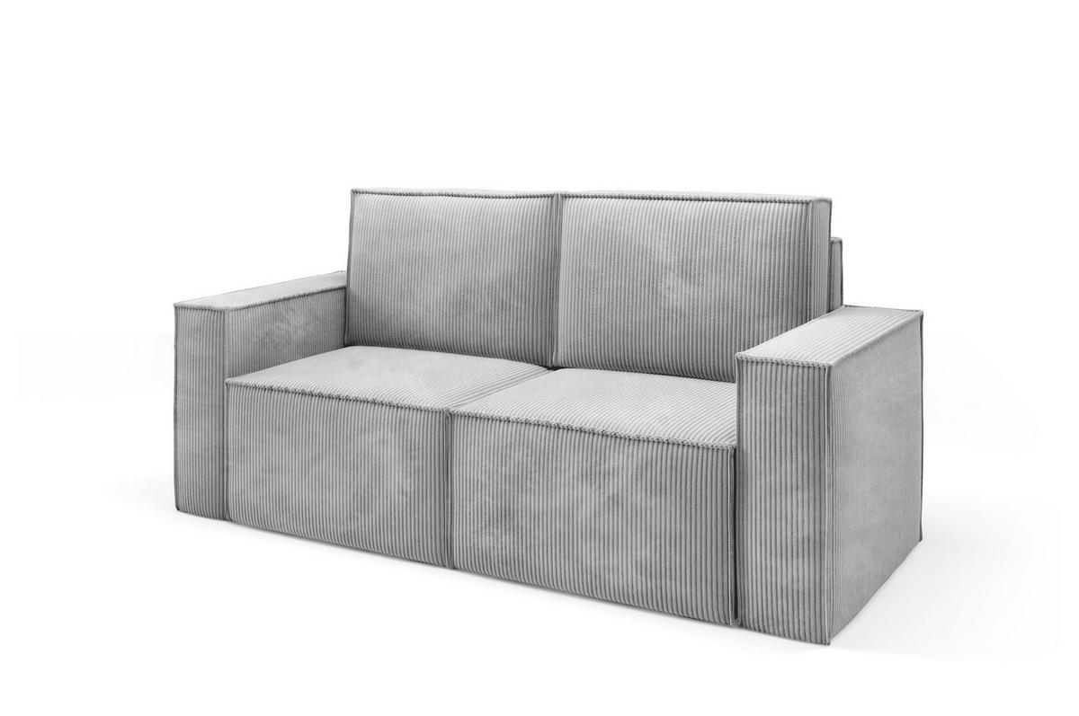 SOFA Orto Hellgrau, Zweisitzer Polstersofa - Hellgrau, Holzwerkstoff/Textil (178/93/82cm) - Bettso