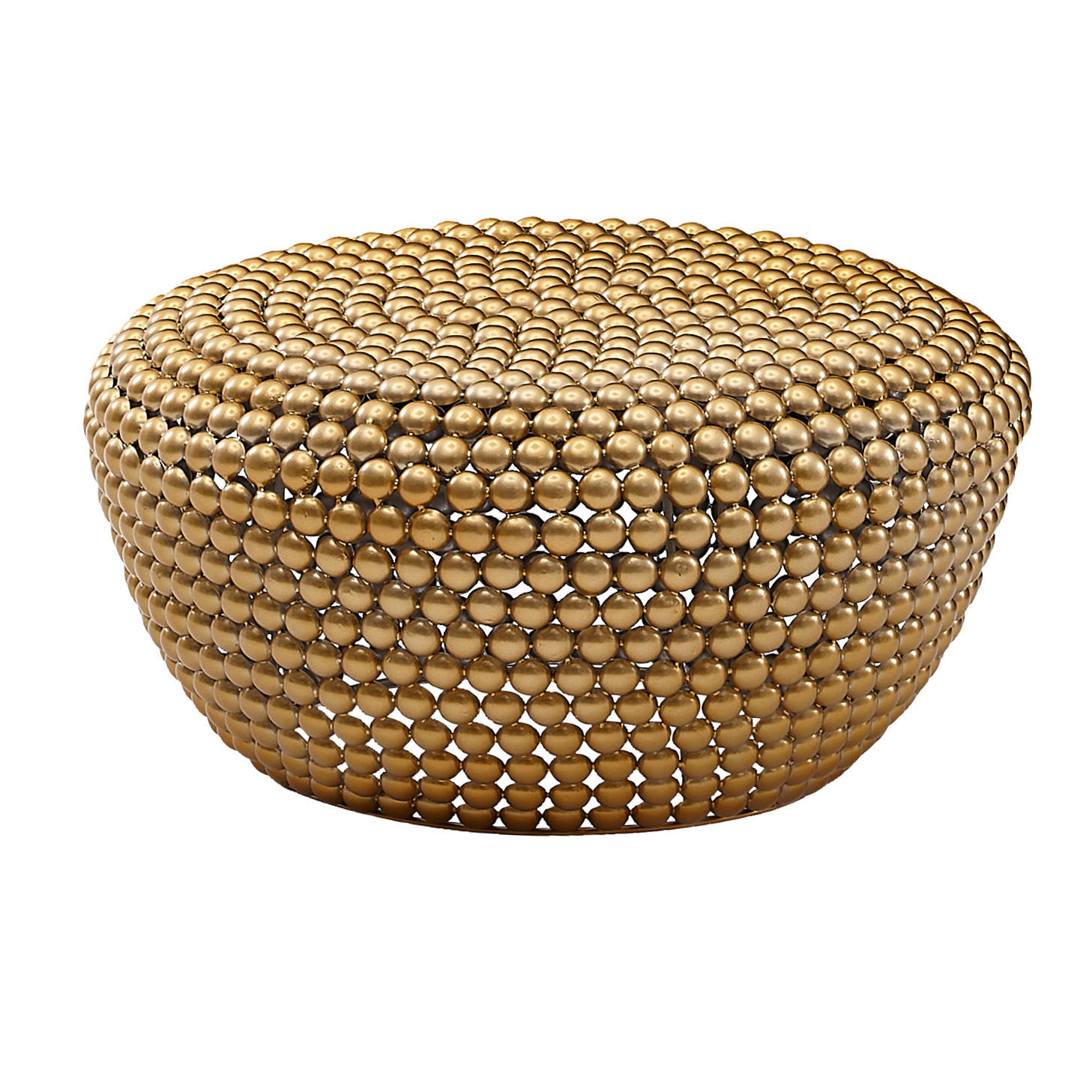 BEISTELLTISCH BIFERNO im orientalischen Stil aus Aluminium mit abgerundeter Form, Gold 60x60x30 cm - Goldfarben, Metall (60/60/30cm) - KADIMA DESIGN