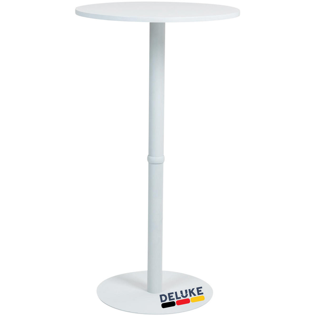 STEHTISCH rund Ø 60cm CAHNI - Metall Gestell | 110x60cm HxB, Weiß - Weiß, Metall (60/60/110cm) - DELUKE