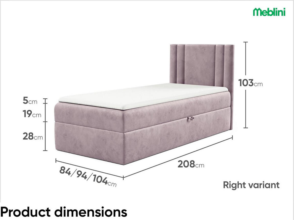 KINDERBETT CARDI - Lila, Holzwerkstoff (104/208cm) - Meblini