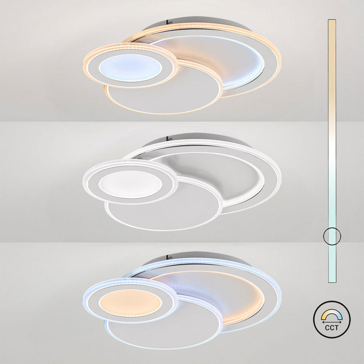 LED DECKENLEUCHTE Weiß Modern - Weiß, Metall (49/47/8cm) - Wofi