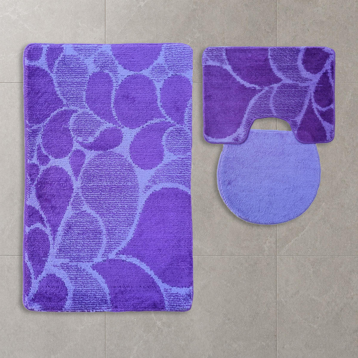 BADEMATTE Set 3 tlg LILA - Lila, Textil (60/100cm) - ROLFNERS