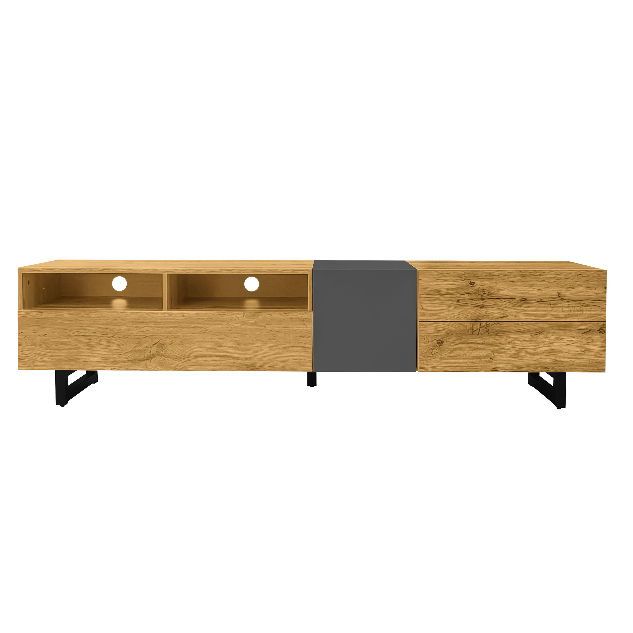 SIDEBOARD Industrieller Stil 170 /36.5/ 42 cm - Eichefarben, Holzwerkstoff (170/42/36.5cm) - Urban Meuble