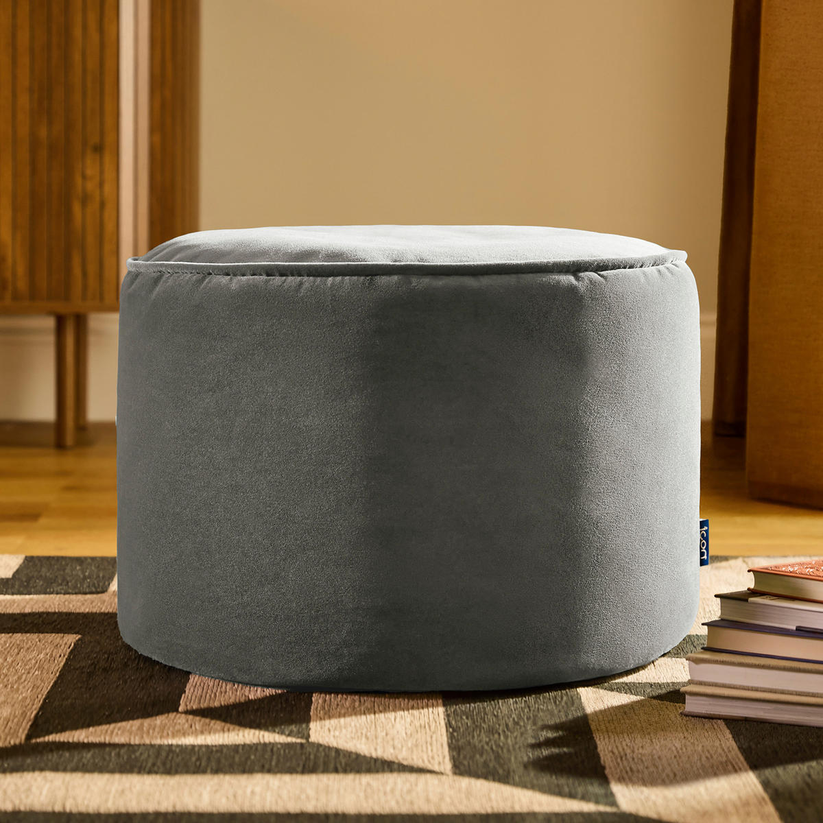 SITZPOUF Rund Milano - Grau, Textil (55/35/55cm) - icon