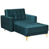 CHAISELONGUE Samtstoff blaugrün/gold Aberdeen - Goldfarben/Grün, Textil (107/83/168cm) - Beliani